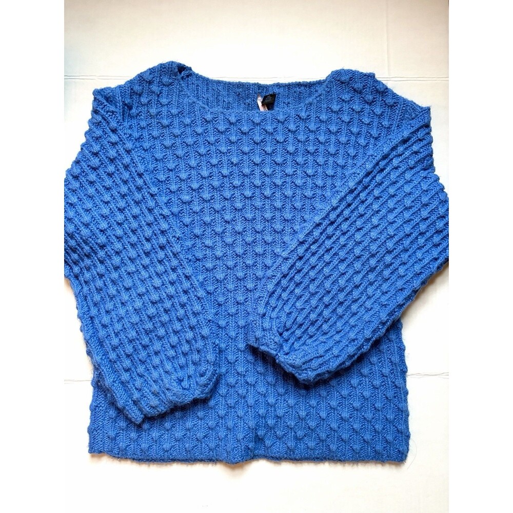 Love By Design XL Blue Bobble Knit Sweater Textured Chunky Pullover